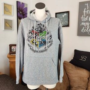 Harry Potter School Crest Men's Gray Hoodie Size XL
